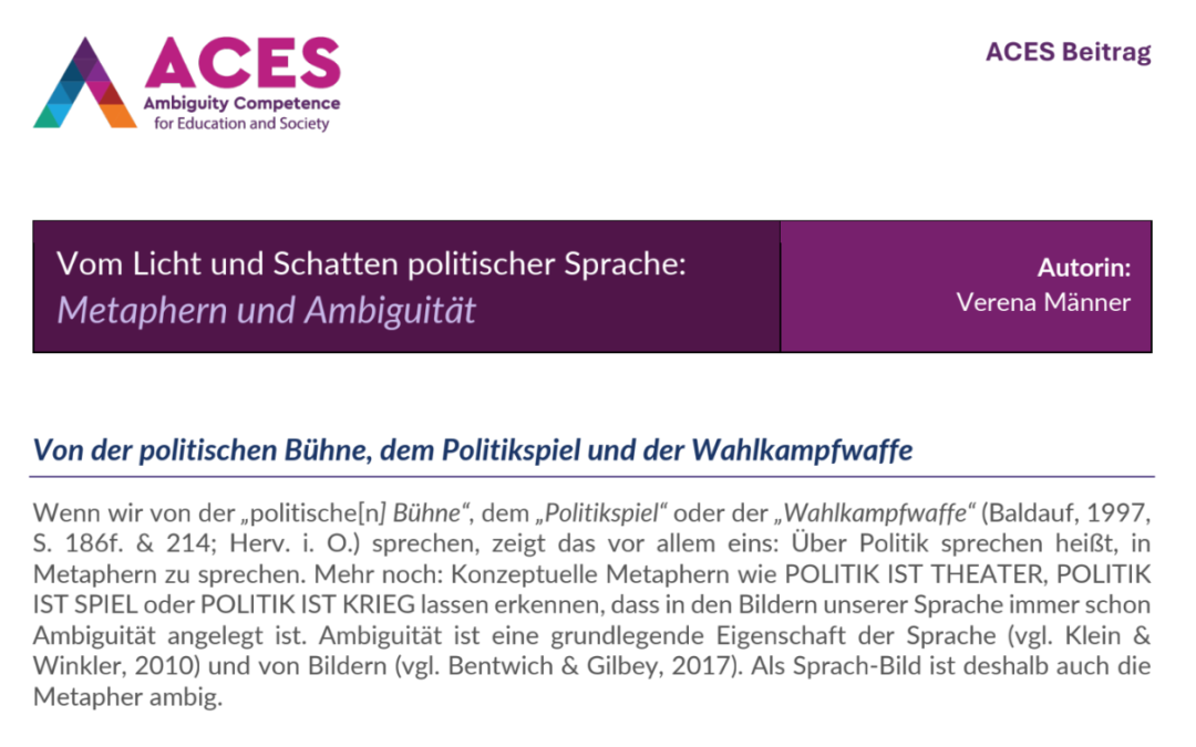 Vom Licht und Schatten politischer Sprache: Metaphern und Ambiguität
